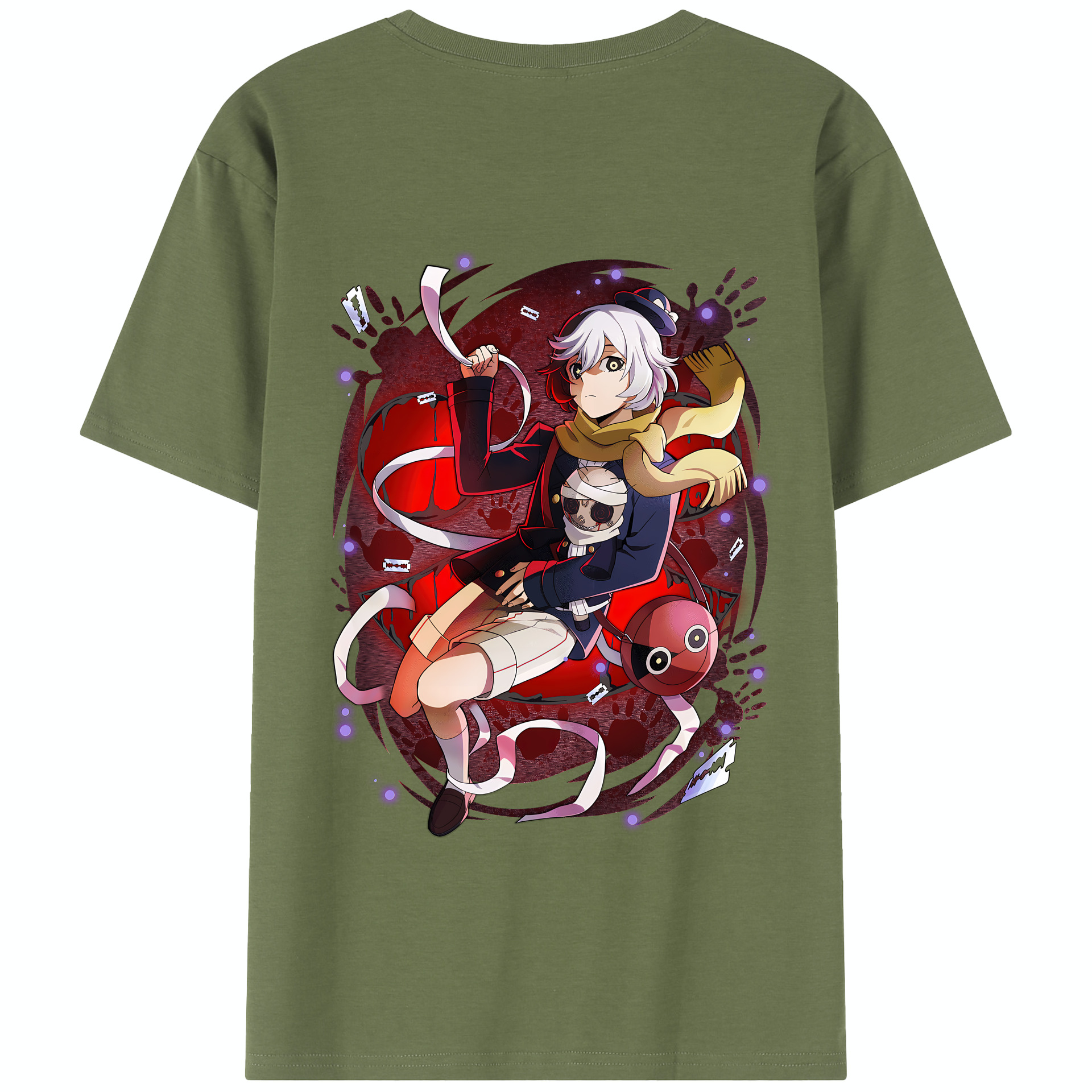 （画像用） 文豪ストレイドッグス Bungo Stray Dogs 綿100％半袖Tシャツ（背面プリント）